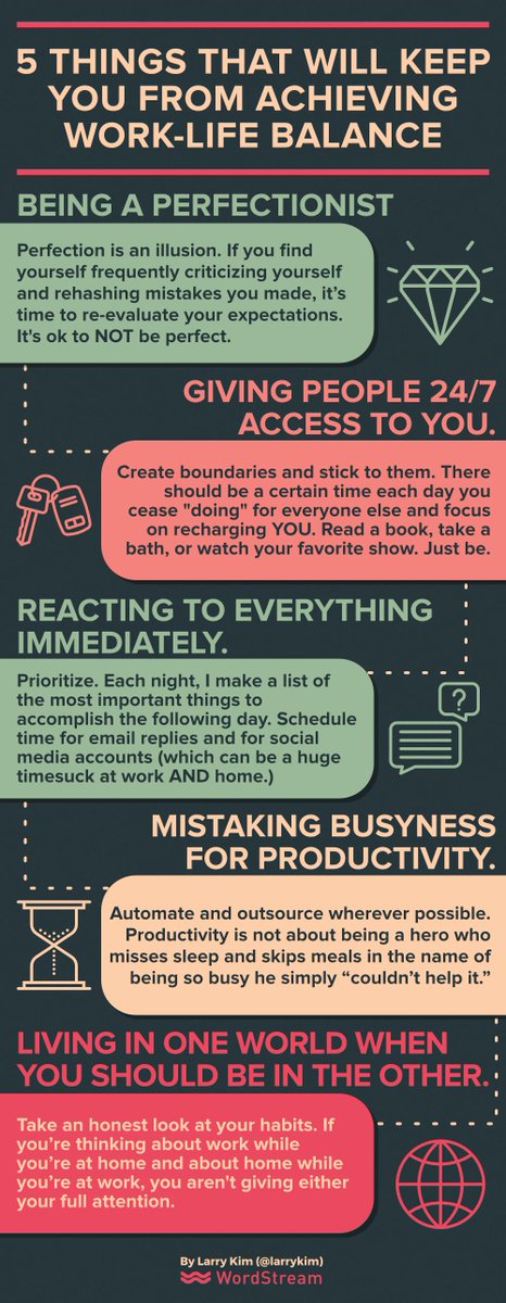 Some helpful advice - "5 Things That Will Keep You from Achieving Work-Life Balance" buff.ly/2jD9MMn