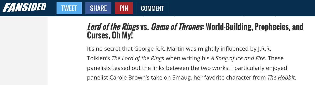 GoTVFS's tweet photo. Great coverage by @DanSelcke of @ConOfThrones day 2, including nice shout-out to @CaroleBDCDiva for #LoTR vs #GoT panel that drew 250 fans! https://t.co/WZ85tqwAEv https://t.co/Ze6w5zZf91