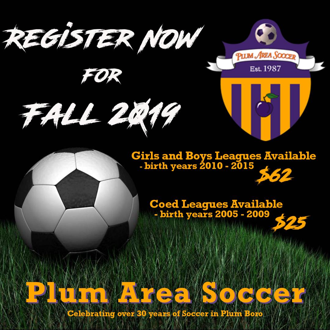 Register today at register.plumsoccer.org