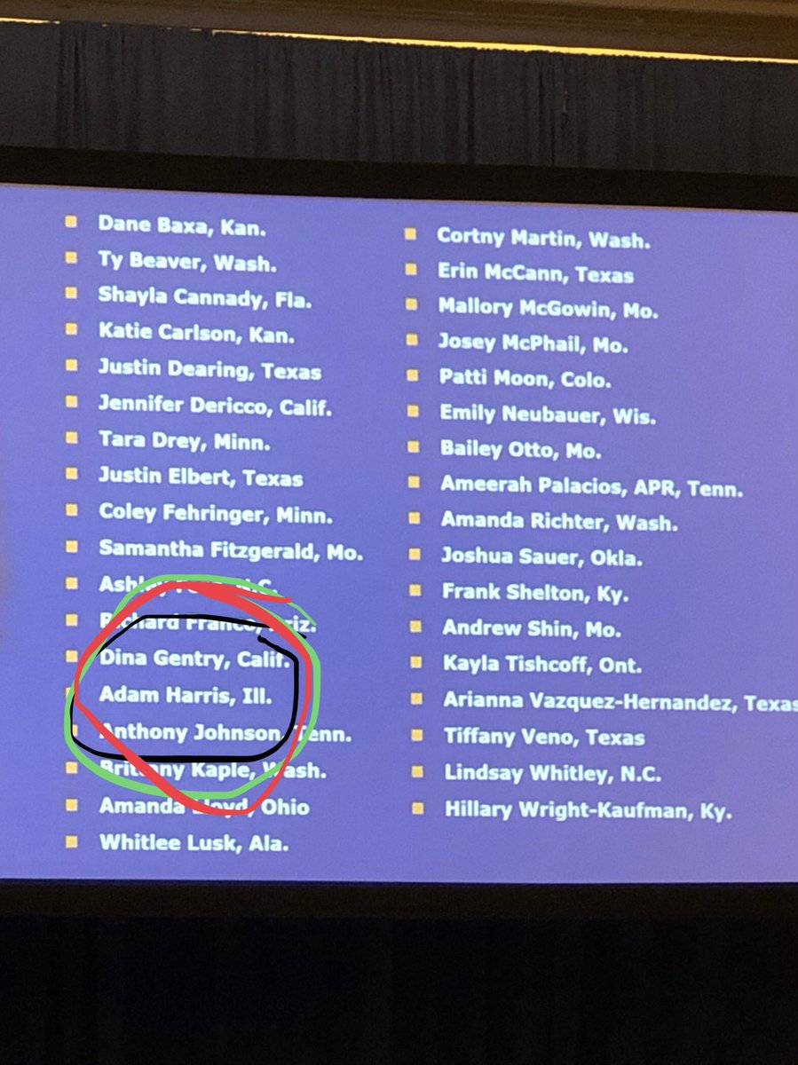 aharrisSD25's tweet photo. I was nominated for this award by my caring &amp; supportive boss @ahsd25supt and my amazing colleague @cateked. I feel supported to try, experiment, and do my job from my heart. Thank you! Also, WOW! My boss flew here to support me in person! #NSPRA2019 #35under35 #d25Itspersonal https://t.co/AIYoMQWQko