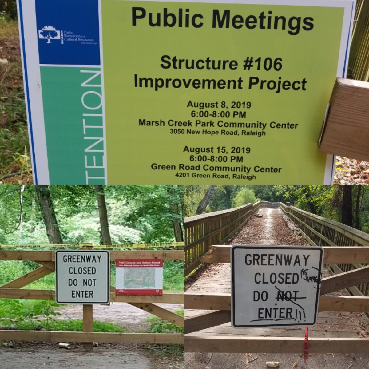 MsBowmansRoom's tweet photo. Please @RaleighGov @raleighparks fix our #capitalareagreenway! If you agree like this and retweet. https://t.co/GaONOLwg7H