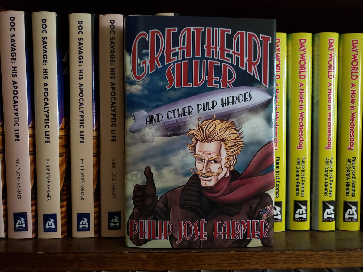 MeteorHouse's tweet photo. Something special about getting proof from printer &amp; holding book in our hands for first time! Early bird preorder discount on Philip José Farmer's 'Greatheart Silver and Other Pulp Heroes' ends when  book goes to print next week! @profchallenger 

https://t.co/UswgozO9KE https://t.co/fJ7lq1g3Mh