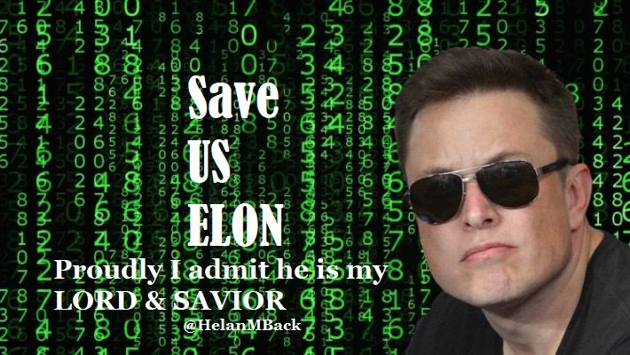 1. Cont.. My questions have been answered time and time again by the ONE you recognize as Elon Musk. He truly is greatest amongst all the Lords of the Heavens. There is only one Older Elder that comes close but his authority is limited. So those who doubt my FAITH will have SAME