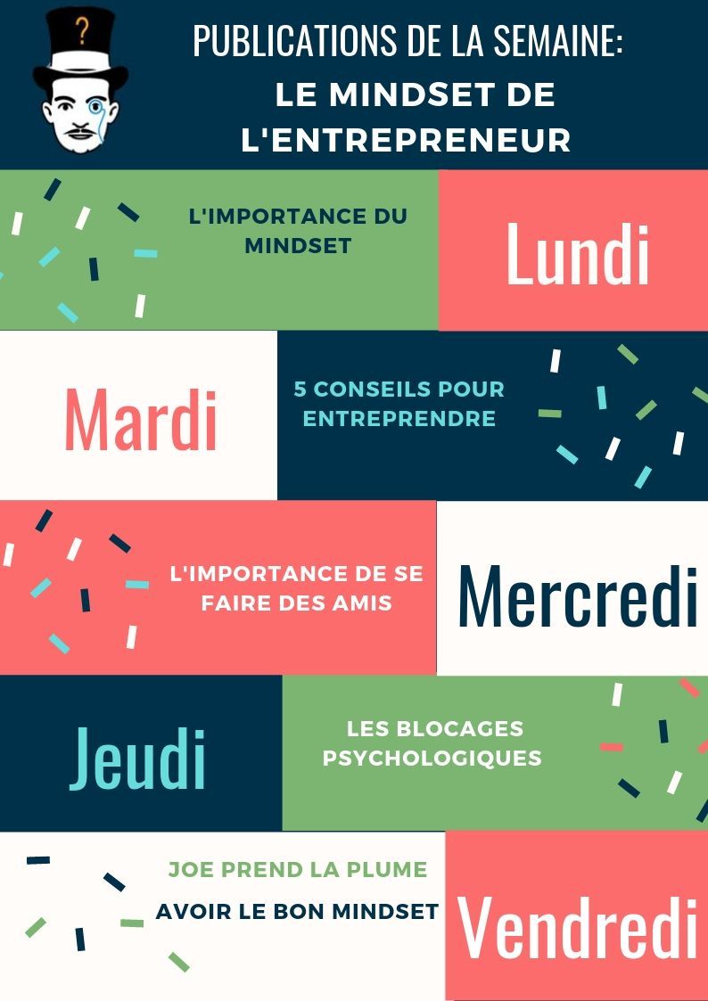 joe_rnalist's tweet photo. On espère que vous avez passé un bon week-end! Cette semaine on se penche sur le mindset de l'entrepreneur, facteur clé de succès.
Vous trouverez un détail plus précis des publications à venir ci-dessous!
Pour ne rater aucune info, abonnez-vous😊 https://t.co/WyGHtz1kyu