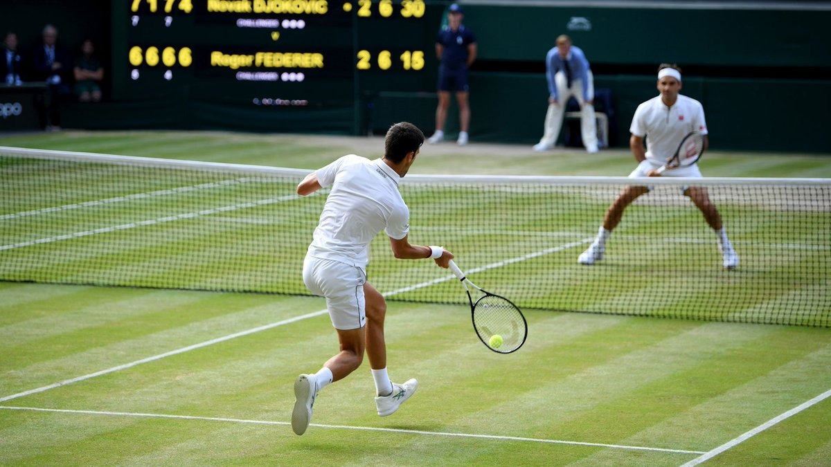 atptour's tweet photo. This match is now the longest singles final in Wimbledon history! 👏

@djokernole @rogerfederer | #Wimbledon https://t.co/O2Cbsq50YX