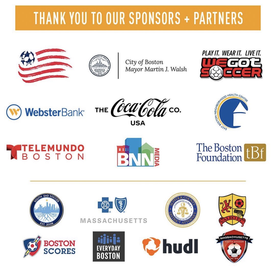 bostonunitycup's tweet photo. Many thanks to our amazing sponsors and partners for helping make #UnityCup2019 a success! https://t.co/Dk8R6QgWWR