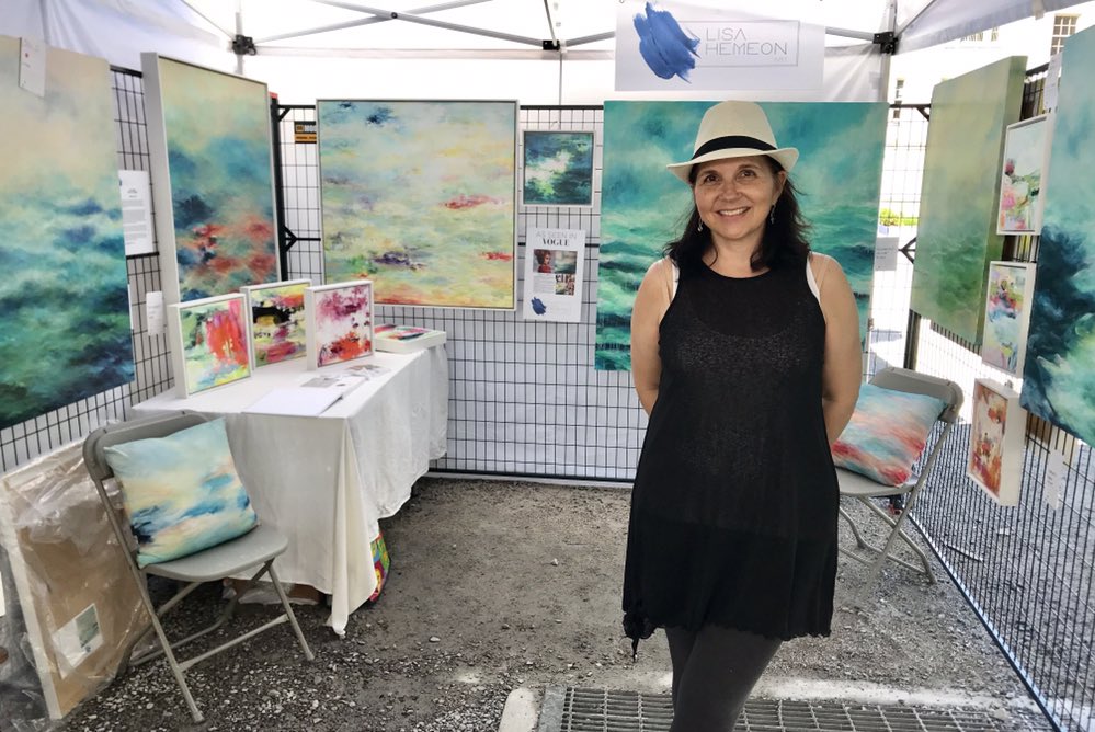 torontoartfair's tweet photo. Have you visited Lisa Hemeon in Booth D282? Come by #TOAF19 before 5 pm today, so you can immerse in her abstract water landscape.
#meettheartist https://t.co/X5QoKyqkLn