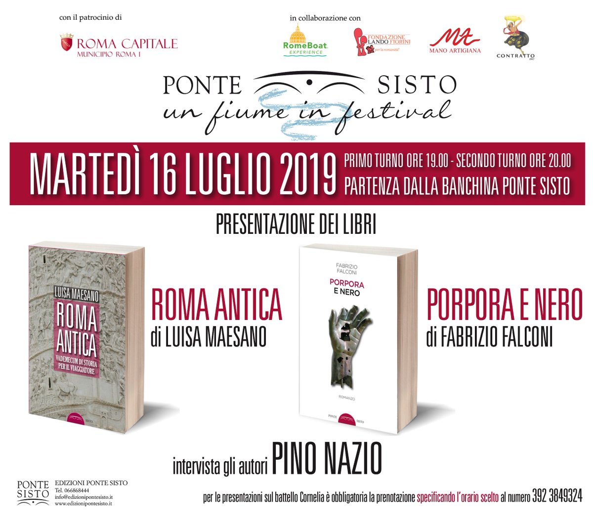 LuisaMaesano's tweet photo. Sono strafelice di annunciare che la presentazione del mio
"ROMA ANTICA – Vademecum di Storia per il Viaggiatore"
è prevista per martedì 16 luglio a bordo del battello sul Tevere.
Due partenze (doppia presentazione: più posti per tutti) 19:00 e 20:00
Per prenotarsi 392 3849324 https://t.co/KLKhwTZUvm