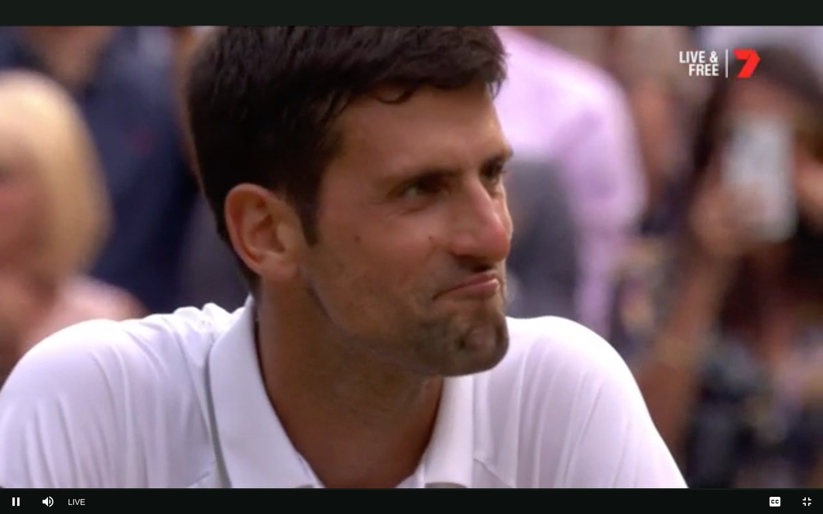 norottentomato's tweet photo. Forza Nole! @DjokerNole you absolute champion! What mental resolve, toughness to come back from two championship points down to the GOAT @rogerfederer ! Love you champ! Kudos to @rogerfederer .Takes something to play at this level at 37! #Wimbledon #DjokovicFederer #FiveTimeChamp https://t.co/rN11Zz6CQn