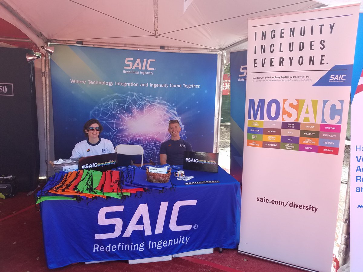raverja1's tweet photo. Day two of @SanDiegoPride! Come OUT and ask us about all that @SAICinc is doing to promote #inclusion and #diversity in the workplace and in our communities. Show your #LGBT #Pride while we show ours!  Learn more at https://t.co/ezBokvf8Dc. #SAICequality https://t.co/dE7ol4ZK1g