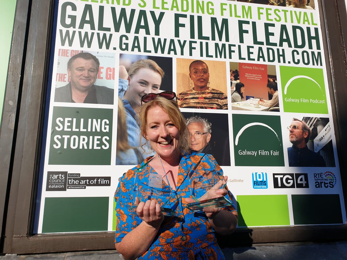 ElementPictures's tweet photo. A huge congrats to all of the #ABumpAlongTheWay cast and crew for winning Best Irish First  Feature and to @LolaPetticrew for winning the Bingham Ray New Talent Award at @GalwayFilm. 

Screenwriter @tessmagoo collected the awards this evening. https://t.co/cus3hDR7fJ