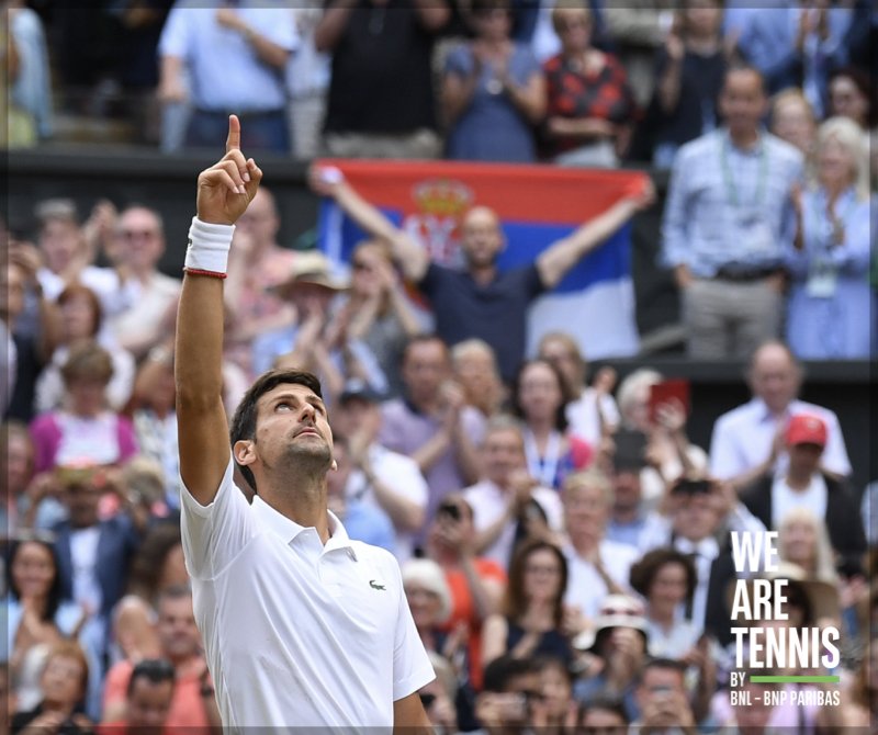 WeAreTennisITA's tweet image. Novak #Djokovic fa cinque a #Wimbledon! Battuto Roger #Federer 7-6, 1-6, 7-6, 4-6, 13-12 in quella che è la finale più lunga del torneo! 
In una partita straordinaria, con due veri Campioni in campo, il serbo ha vinto tutti i tie break e ha annullato due match point!