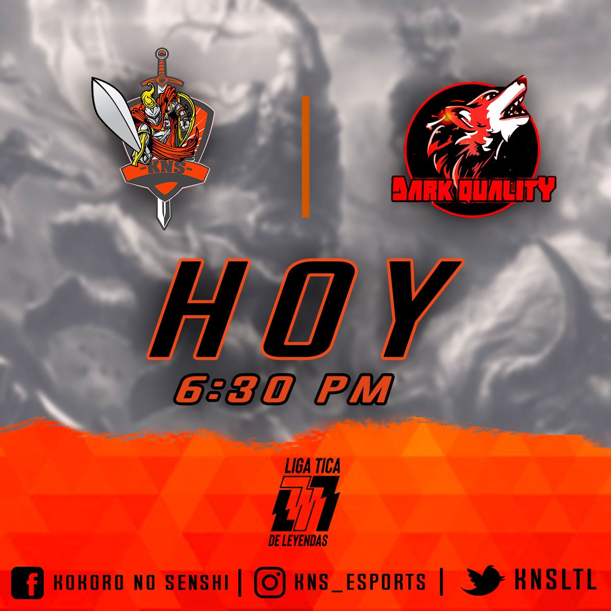 KNSLTL's tweet photo. El día de hoy a las 6:30 nos enfrentamos a @DarkQualityTeam en el último partido previo a Play-offs de @LigaTicaLoL.
#GoKNS #LTL19 https://t.co/FhGld1uwIH