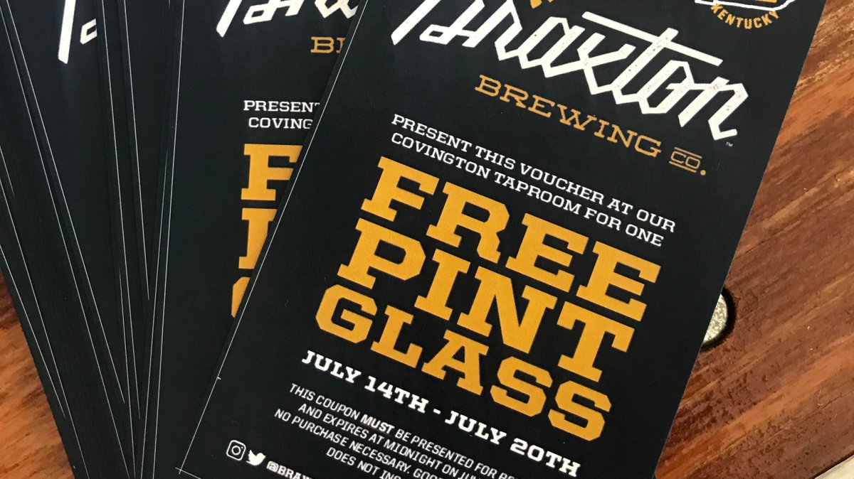 FccRace's tweet photo. Don't forget to pick up your free pint glass at @braxtonbrewco today through July 20th!
#FCC3 #FCCincy #FCCRace https://t.co/d0L1d9YCXL