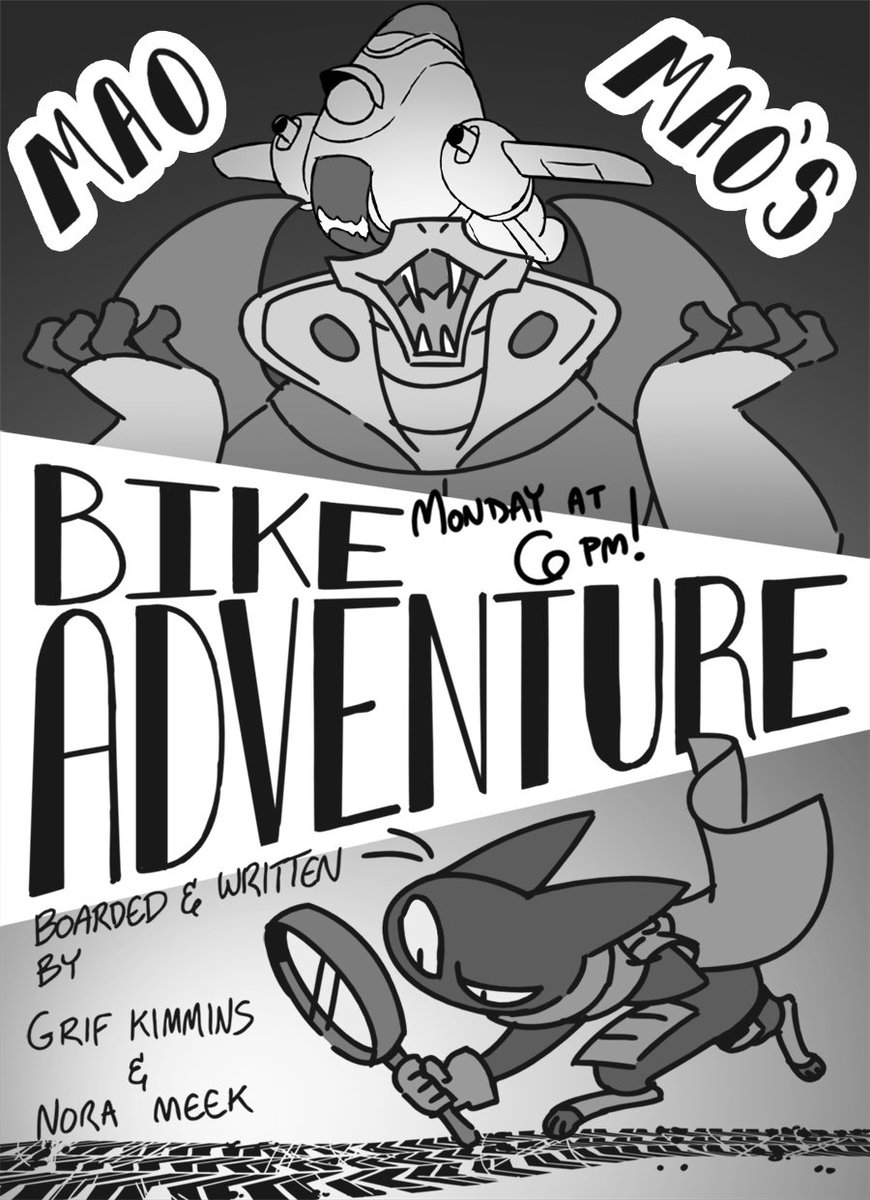 Premiering on Cartoon Network tomorrow at 6pm, it's MAO MAO'S BIKE ADVENTURE!

This was the very first board I did on Mao Mao with @grifkimmins and suffice to say it was a real hurdle learning to fit all the stuff we wanted to write into just 11 minutes. Hope you like!! 