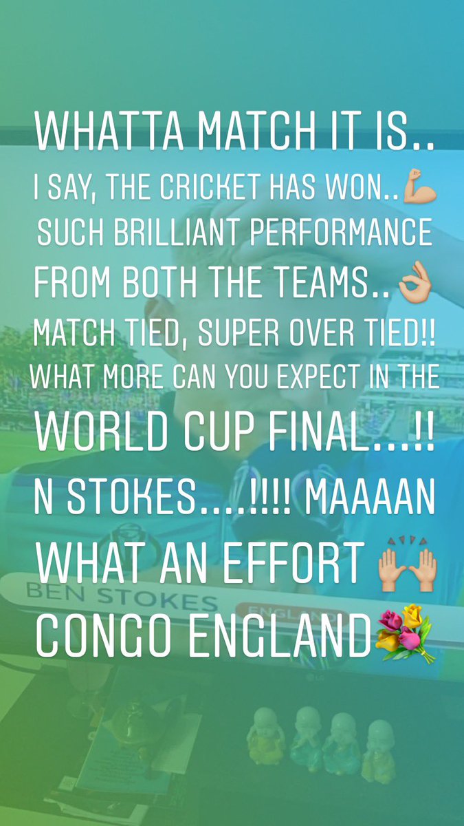 ImSimhaa's tweet photo. #CWC19Final 😍🙌🏼
#cricketlove https://t.co/qbSLBh2LAO