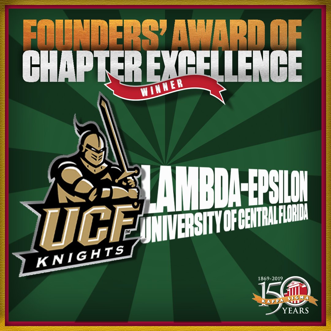 5 more Founders' Award of Chapter Excellence winners coming at you!  Congrats to all these Chapters. #FACEwinner #AEKDB #KappaSigma150

<a href="/KappaSigUCF/">UCF Kappa Sigma</a> is first up today!