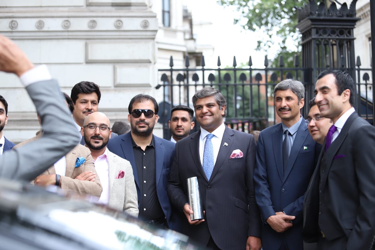 TeamZHQ's tweet photo. Pakistan Parliamentary Cricket Team at 10 Downing Street, official residence and the office of the British Prime Minister to receive the trophy of Inter-Parliamentary Cricket World Cup 2019.
#ENGvsNZ #CWC19Final #CricketWorldCupFinal #IPCWC @ZainHQ @IPCWC https://t.co/mr0sR2PUDX
