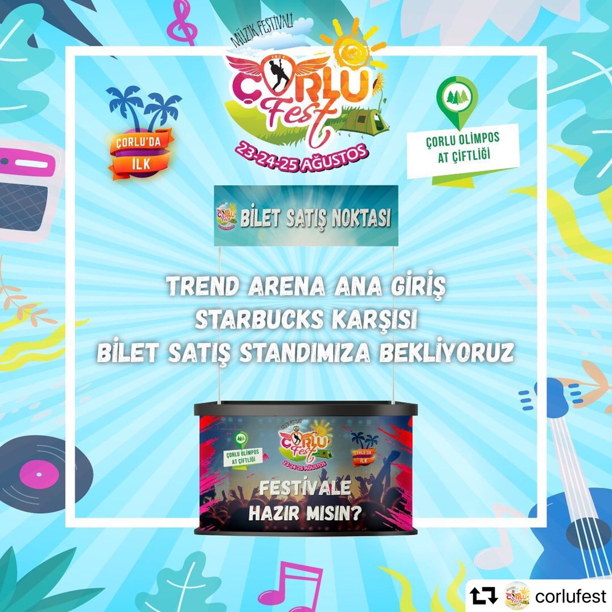 FisunNcebe's tweet photo. #corlufest #trendarena #corlubelediye #haluklevent #mfö #moğollar #zakkum #morveötesi #gençlik #agustos #kamp #çadır #eğlence #konser #çorlu #tekirdağ #lüleburgaz #çerkezköy #edirne https://t.co/d8ZNyWuE3e