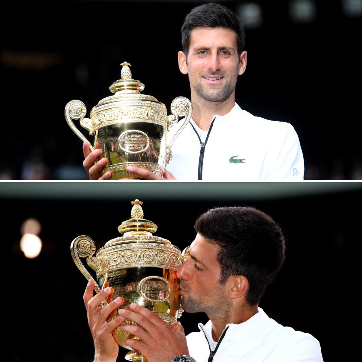 LaureusSport's tweet photo. 🏆🏆🏆

@DjokerNole 

#Wimbledon #WimbledonFinal #JoinTheStory https://t.co/JPJJIIkjFR
