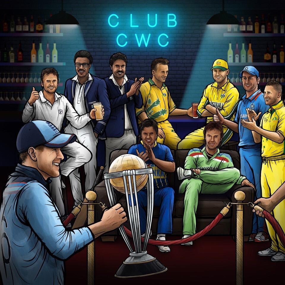 #CWC Winning captains right now... welcoming #England to the #cwcclub #ICCWorldCup2019 #EngvNZL #icccwcfinal #ICCCricketWorldCup2019