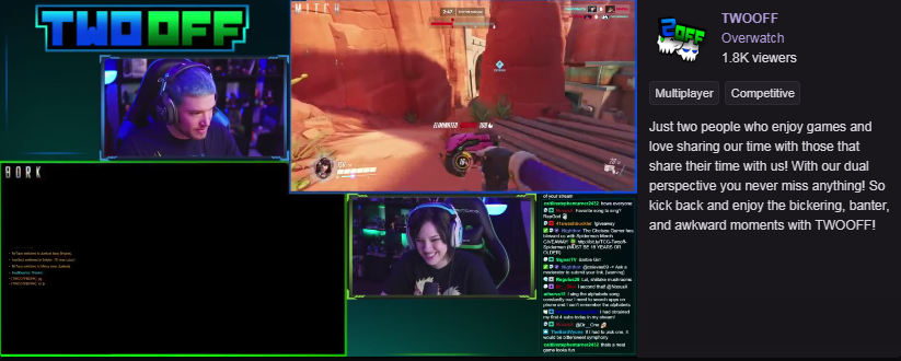GambitXtreme's tweet photo. Go check out my friends @Twooff_ and there duo #stream, they are on the #FRONTPAGE of @Twitch for the next 2 hours. The full #TWOOFF experience is incoming and will be epic. #gamers #blizzard #retweet #geeks #twitch #CoupleStreamers #streamers #Overwatch https://t.co/yXejA7RjSH