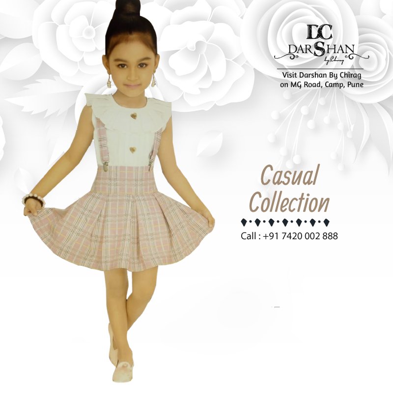 'Brighten up your kid's wardrobe with this pretty dress.' 
Dress up your Little-Angel with Darshan by Chirag’s casual wear collection.👑 #DarshanbyChirag - Wear your Dreams! 🥰 

#trendy #girlscasualwear #girlsfashion #fashionpost #fashionstyle #ootd #lookoftheday #styleblogger