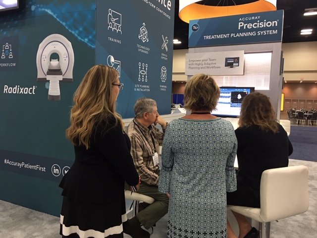 Accuray's tweet photo. #AAPM2019 has kicked off! Come visit #Accuray at booth 338. Coming up at 3:10 pm join Dylan Casey Ph.D. for our #AERO talk on Synchrony for Radixact: Concept and Evaluation learn more here: https://t.co/K6fvMq8gJP #AccurayPatientFirst #AccuraySynchrony #MedicalPhysics #RT_phys https://t.co/iNXoDd2QwD