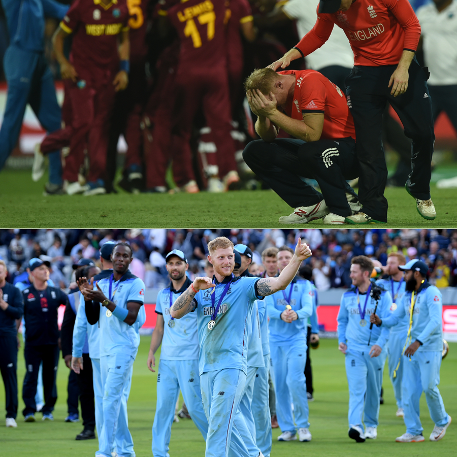 ESPNcricinfo's tweet photo. Despair in 2016, glory in 2019! 

What a moment for @benstokes38 🙌  

#NZvENG | #CWC19Final https://t.co/pkBGUiyvp4