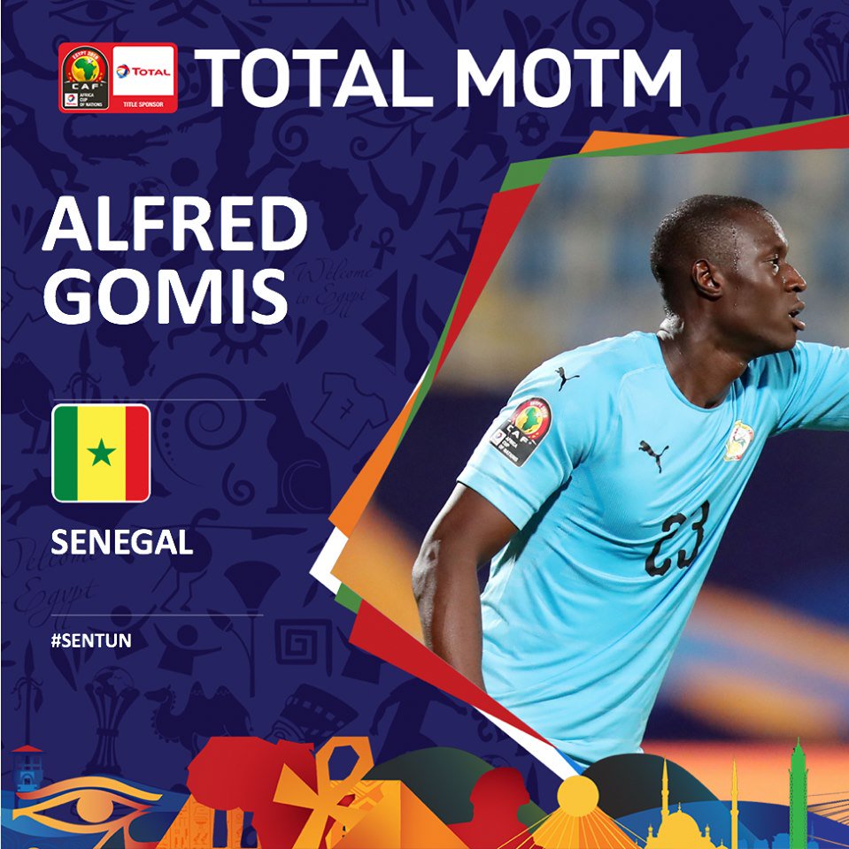 DStvSn's tweet photo. ALFRED GOMIS a été sélectionné comme l'homme du match, bravo!
#DStvSenegal #AFCON2019 #CAN2019 #DigitalActivSn #FootballOnDStv https://t.co/tVZPPTtfC9