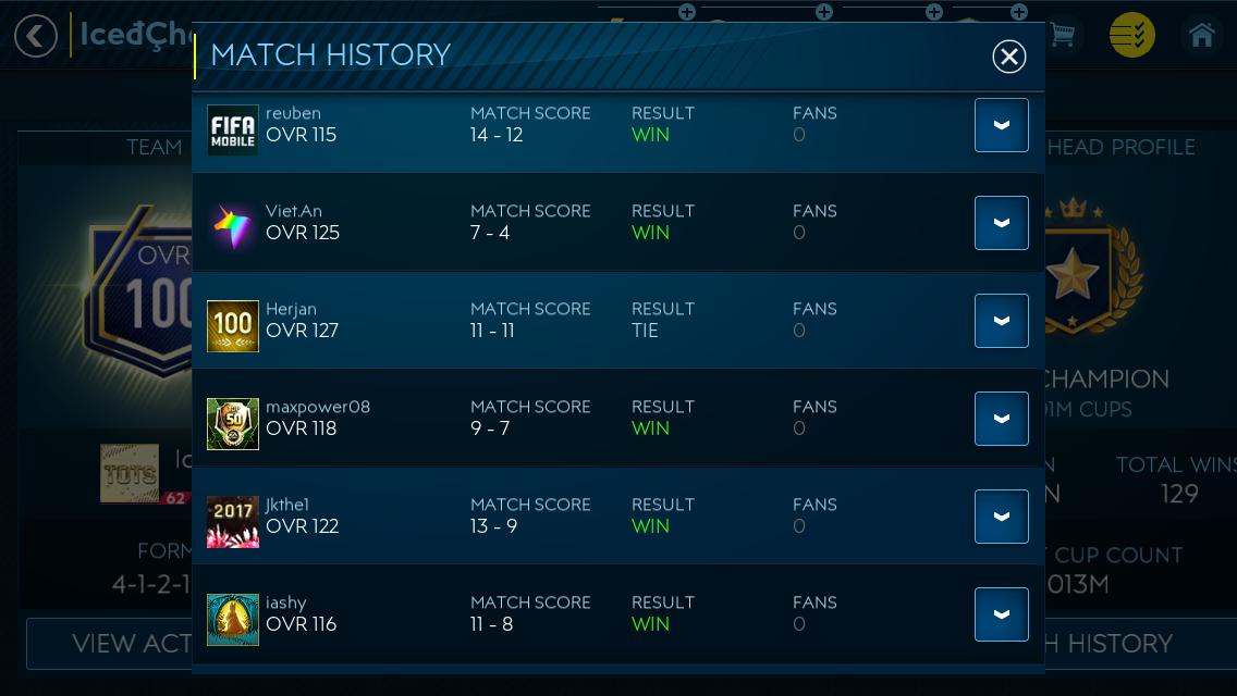 cicikvvv's tweet photo. @FIFAMobileDev Please check this IcedCherry, He must use hacking tools.
Ban this cheater. https://t.co/fUTWsY8y5j