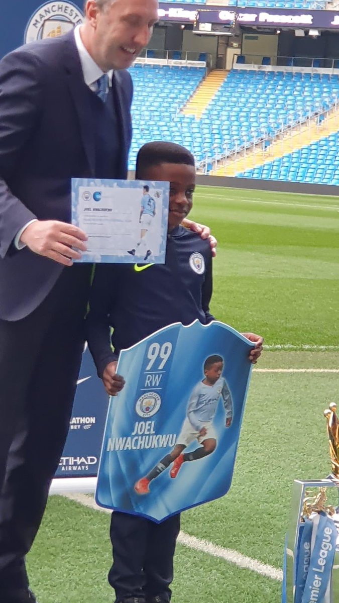 AthertonTownFC's tweet photo. Congratulations to our U9’s player Jo Jo Nwachukwu who has signed an Academy contract with Manchester City. 

Jo Jo started at Atherton Town at the age of 5 and leaves with our best wishes. Good Luck Jo Jo 💛💚 https://t.co/ha6qzm2rqX