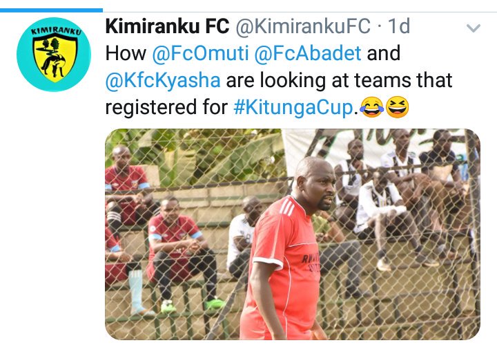 FcAbadet's tweet photo. A short story of how @KimirankuFC started and ended its @LeagueMuntuyera tournament campaign. It was a good fight thou π
#KitungaCup https://t.co/wmQ8TWaRhy