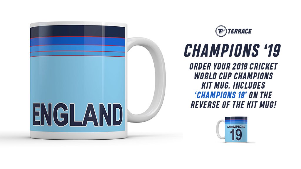 theterracestore's tweet photo. It's Home! 🏏 Retweet for a chance to win a FREE Cricket World Cup Champions Mug! Orders yours now from: https://t.co/WIgTa0FcLk 👀

#CWC19Final #CWC19 #CricketWorldCupFinal #EnglandvsNewzealand #England #englandcricket #ItsComingHome https://t.co/lOAbFuAZt3