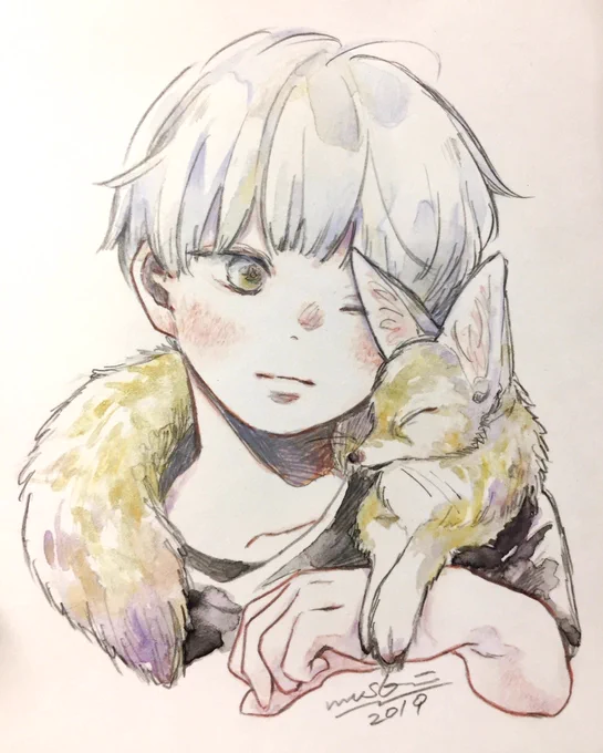 #机の上の原画展
ポストカードサイズの新作イラスト
2点追加できました🦊各5,000円 