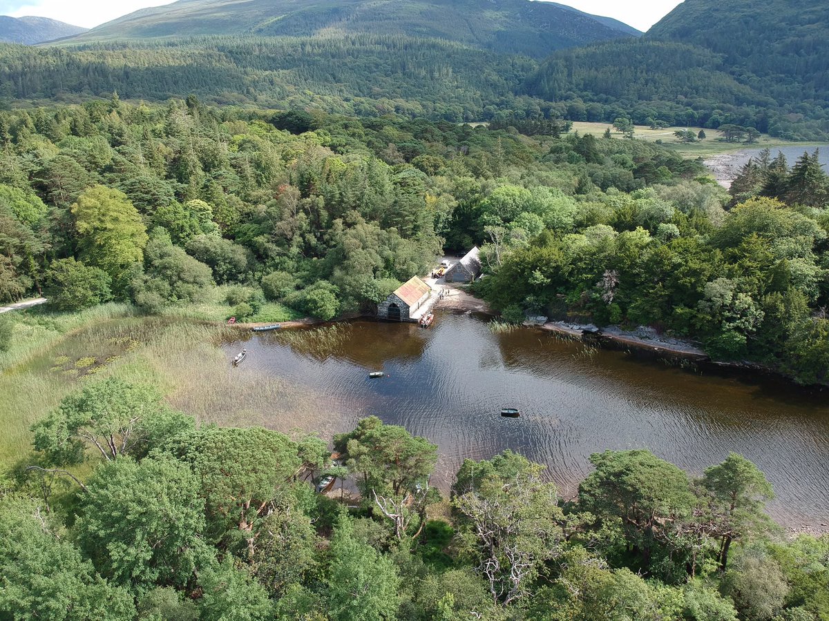 PGprintr's tweet photo. A small boathouse hidden in a forest in #killarneynationalpark #dronestagram #djispark #naturalireland #holidayinireland #toohotforbaby #ringofkerry #lakeside https://t.co/z18hnmBuz0