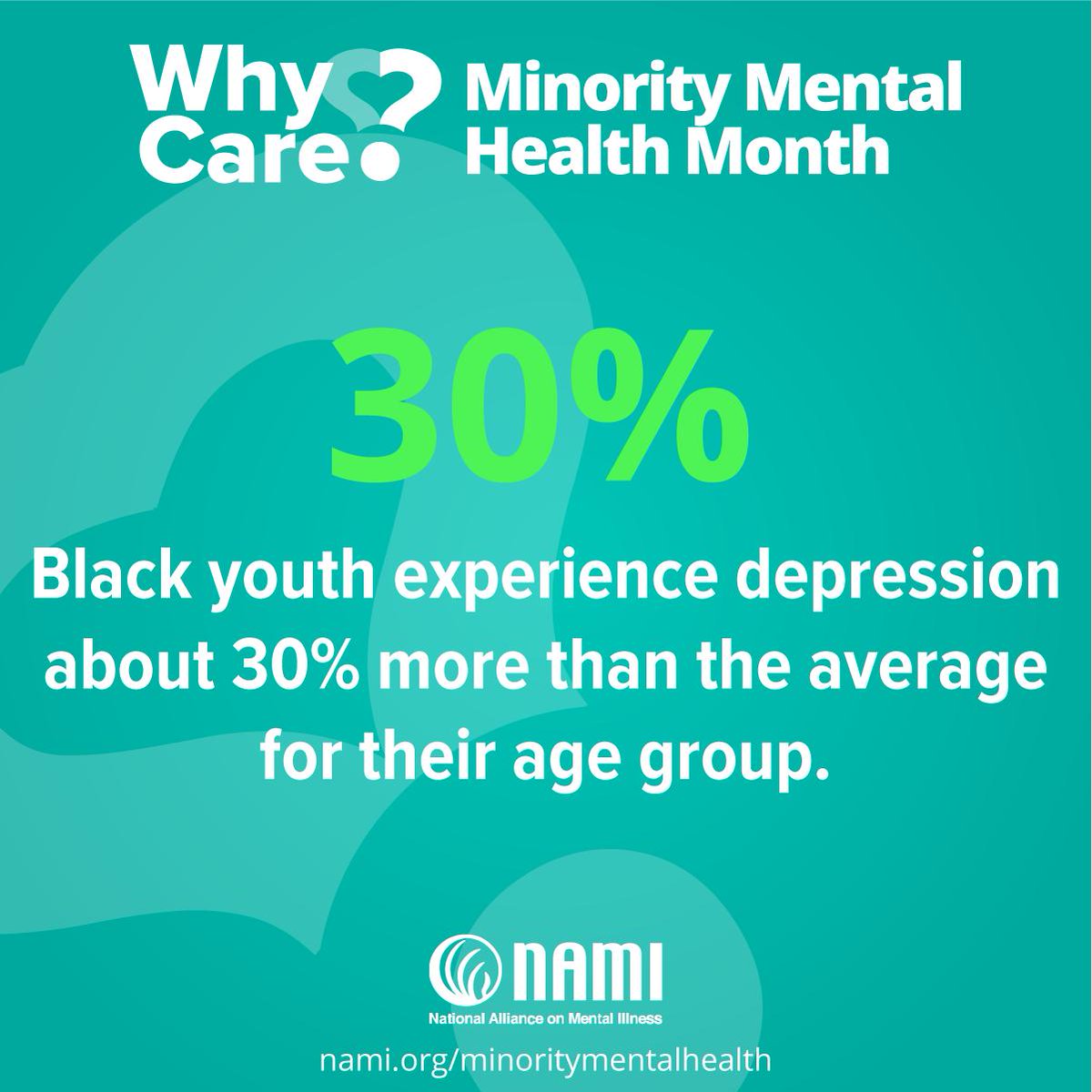 Taking on the challenges of mental health conditions, improving health coverage &amp; access to care, and erasing the stigma around mental illness requires all of us. #MinorityMentalHealthMonth