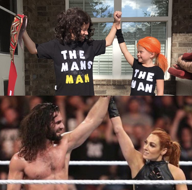 AshleeWhite23's tweet photo. If this isn’t the cutest things- I don’t know what is @BeckyLynchWWE  @WWERollins x @RaylanWaters #WWEExtremeRules #wwe https://t.co/hBmGsENbUv