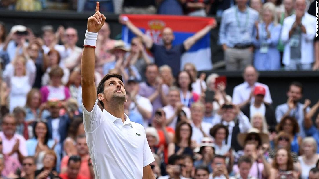 TennisTalkDaily's tweet photo. There was no clear victor here. At the same time, look at Novak’s record in Wimbledon finals against Roge Federer. 3-0. With the crowd always against him. To me, this means Novak has a better claim to goat status than Rafa. @DjokerNole #winbledon2019 #federer #djokovic https://t.co/8mTwmPoOrZ