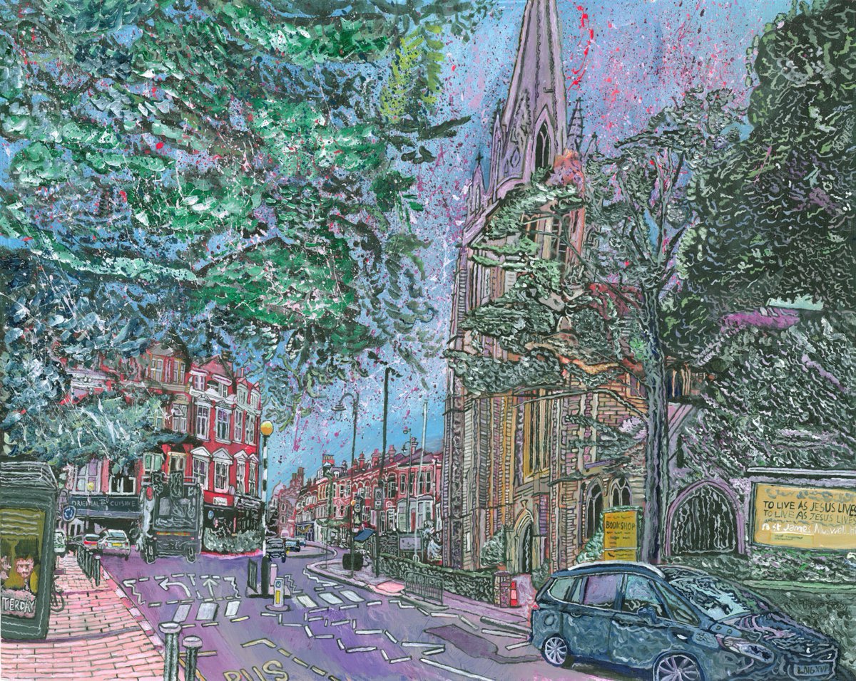 Oli6275's tweet photo. #stjameschurch in #muswellhill #London #wavecafe #communitychurch #church #bookshop #wavegroup #oliveryuchanart https://t.co/n1mlda7bPB