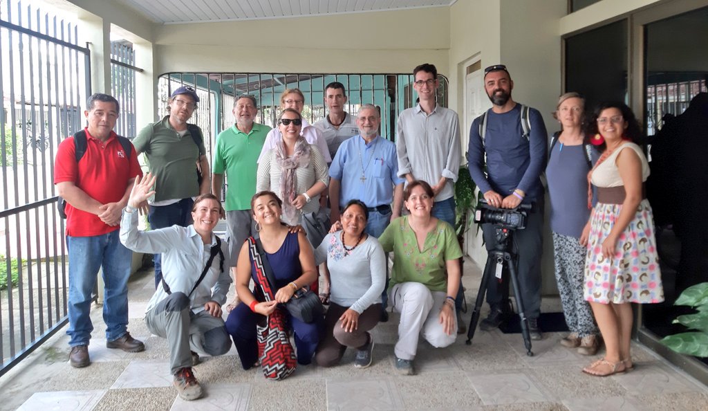 CIDSE's tweet photo. #AmazonSourceofLife  Team picture of this journalists and media travel organized by @redamazonia and @CIDSE. We are in Leticia (#AmazonColombia) with the team of Jesuits Panamazonian Service and Adolfo Zon Bishop of Alto Solimoes (Brazil). Thanks for everything! #SinodoAmazonico https://t.co/GIdDLazIpf