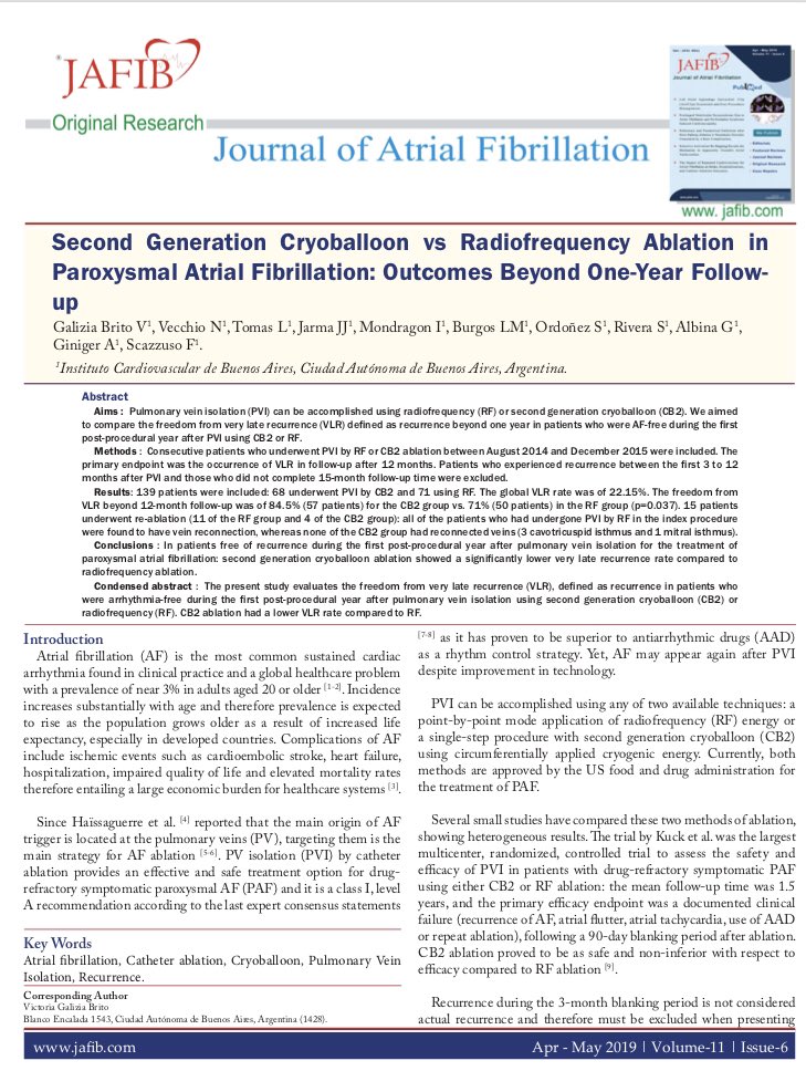 Argentine experience after One year of follow up