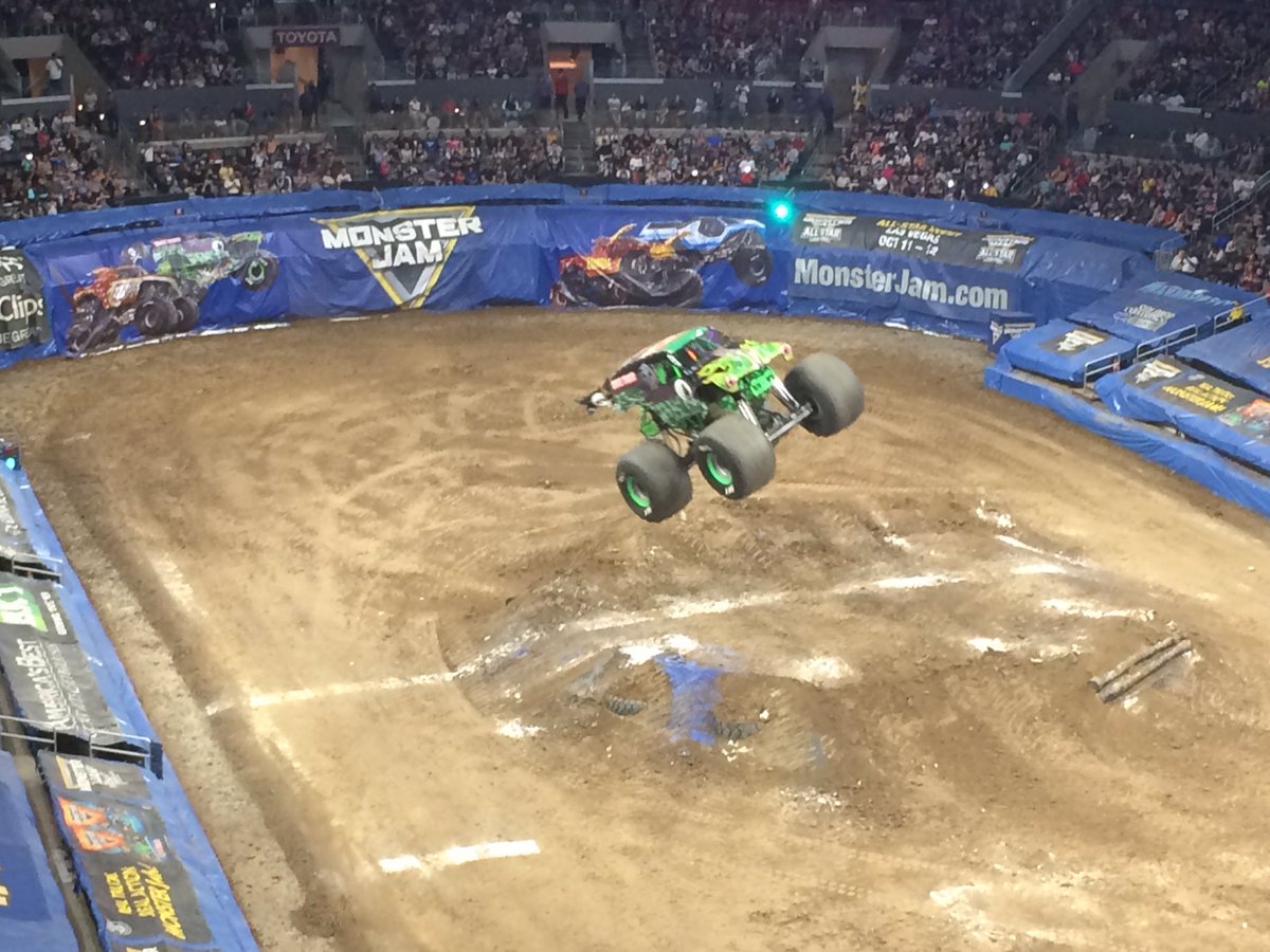 Had so much fun last night at my first monster truck event at Staples  Center! #monsterjam #lakers #clippers #lakingshockey
