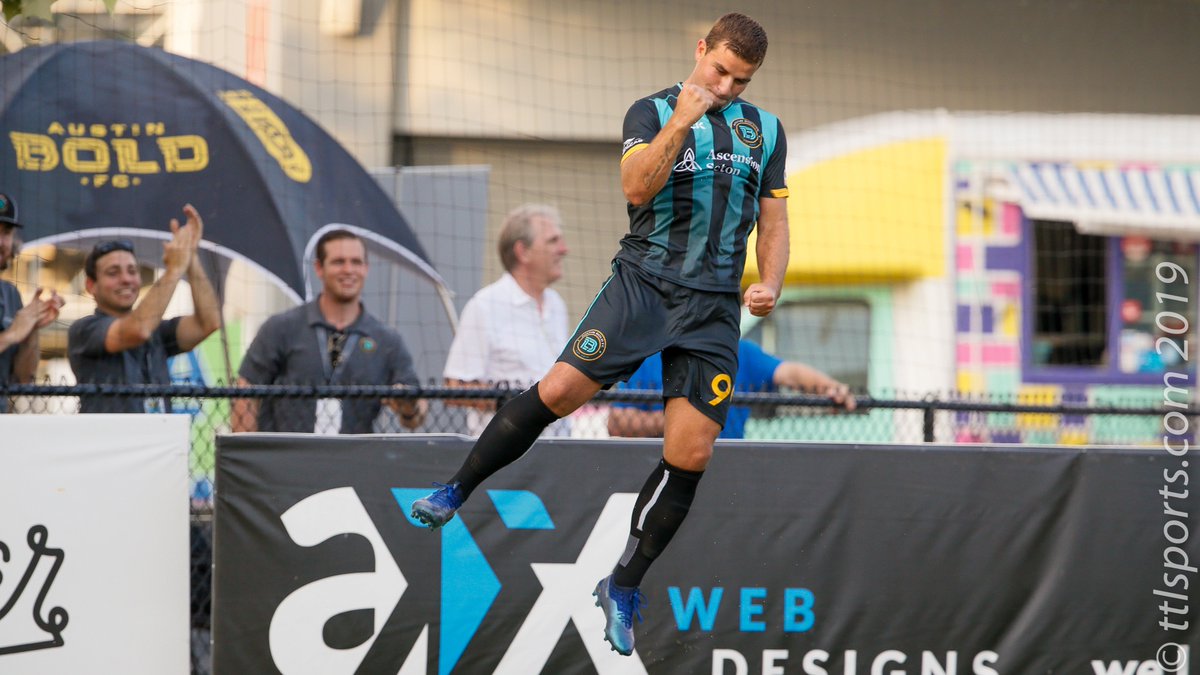 ttlsports's tweet photo. Forward Andre Lima of the @AustinBoldFC celebrates his goal against @orangecountysc in the 10th minute of play. The score was Lima's 8th of the session. #AUSvOC #GoBold #DaleBold https://t.co/VsgHzPby0c