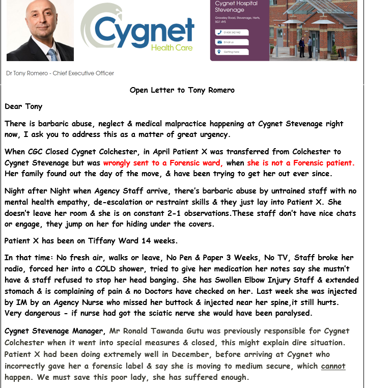 CAMHSinCRISIS's tweet photo. @senanonymous1 @TaniaAmysmum 🆘 #DearTony @cygnethealth #Stevenage

Can you please fix this as a matter of great urgency?

@CareQualityComm @ENHertsCCG @HertsSab
@MattHancock @JackieDP @KeeleyMP @normanlamb https://t.co/EwPI6oCTav