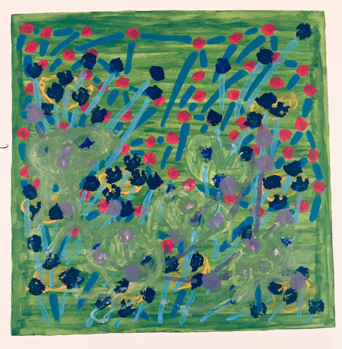 MartinStretton's tweet image. Colour Field Painting # 7 (2019)       12” x 12” Acrylic on paper.             #art #landscape #modernart