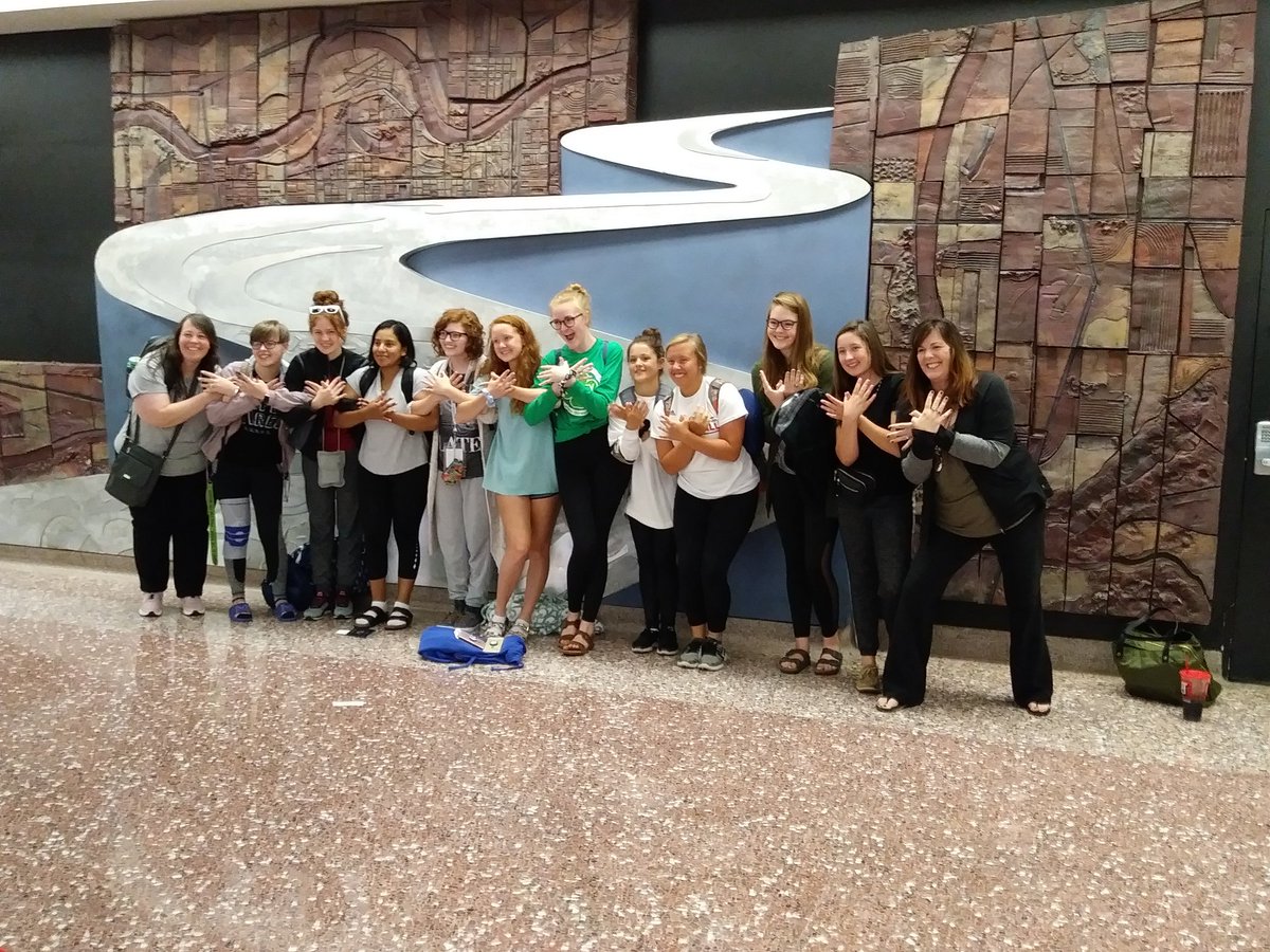 MHSMiller's tweet photo. Baggot Street or Bust! We are ready to represent @MercyHighSchool in Dublin at the Mercy Young Leaders Pilgrimage! #MonarchsInFlight #AndWeAreOff https://t.co/i8tZoCMwen