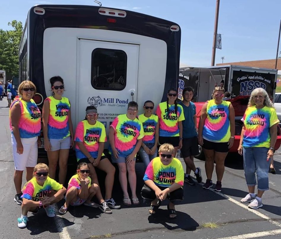 MillPondHC's tweet photo. The Putnam County 4-H Fair parade was today! The theme for the parade was “Small Town Throwdown,” and we represented the Mill Pond/Trilogy culture with shirts that said “Ain’t No Heart Like A Servant’s Heart” on the back. #PondSquad @4H https://t.co/c8FpJ5yp1Y