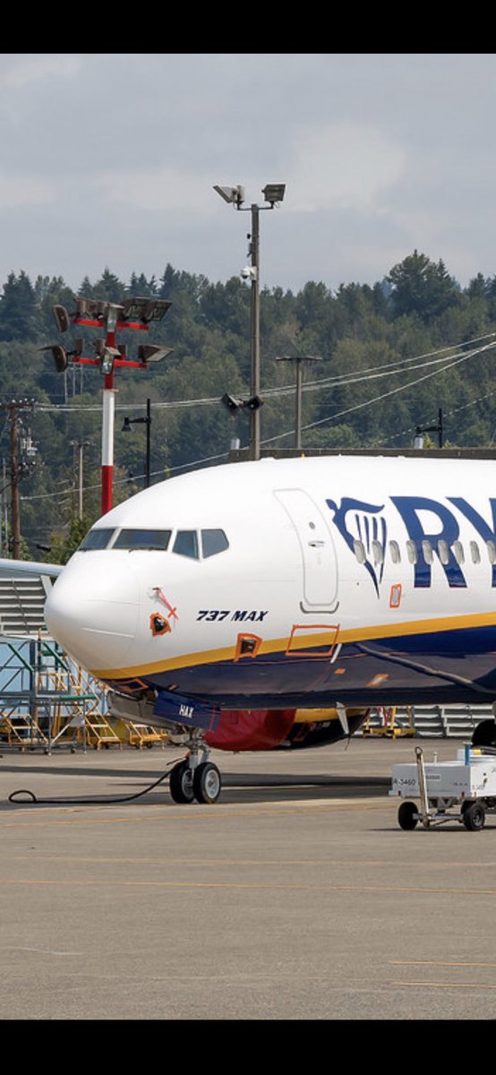 AeroimagesChris's tweet photo. Looks like @Ryanair is dropping the MAX title from is new #737MAX200 aircraft. Instead of “737 MAX” on the nose the 5th aircraft rolled out of paint wearing “737-8200” in its place. https://t.co/37HH5axgQx