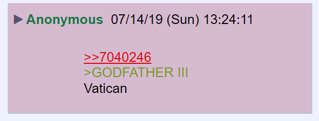 prayingmedic's tweet photo. 59) Godfather III refers to the Vatican. 
We can expect events related to the Vatican to be in the headlines, soon. https://t.co/yOgyZbvQT1